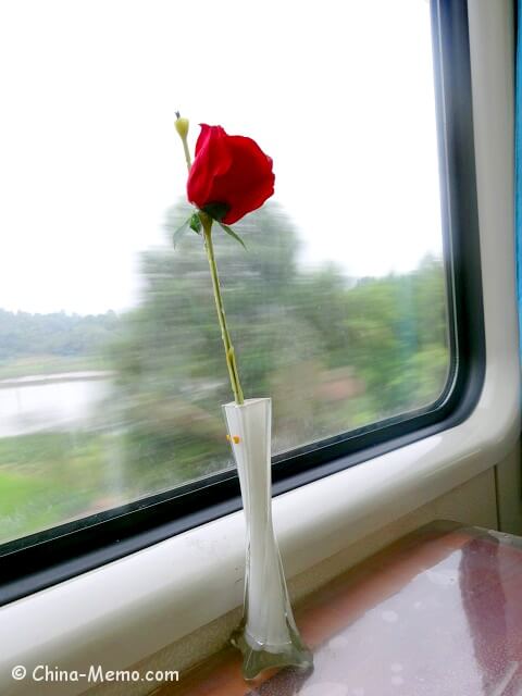 Chinese Train Dining Car Table & Window