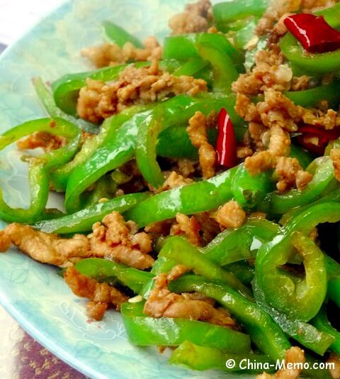 Chinese Pork Fried Green Chilli
