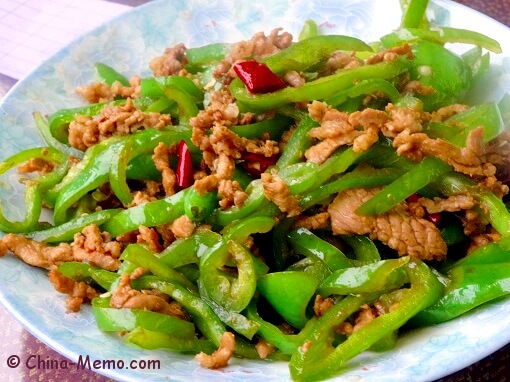 Chinese Pork Fried Green Chilli