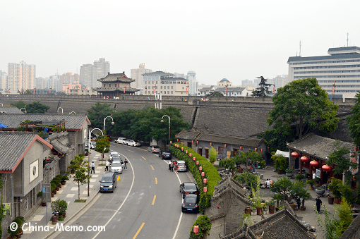 China Xian City Wall Inside