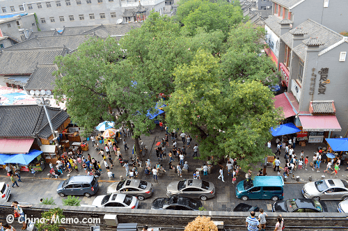View of Xian Muslim Food Street from Drum Tower.