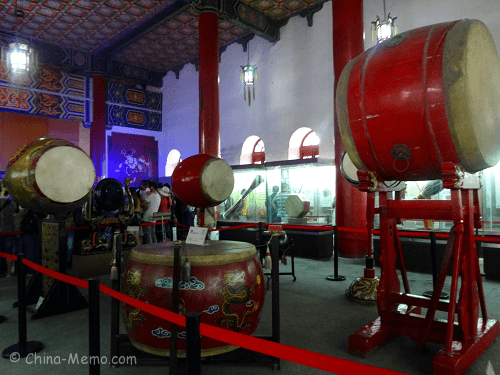 The drum museum inside Drum Tower.