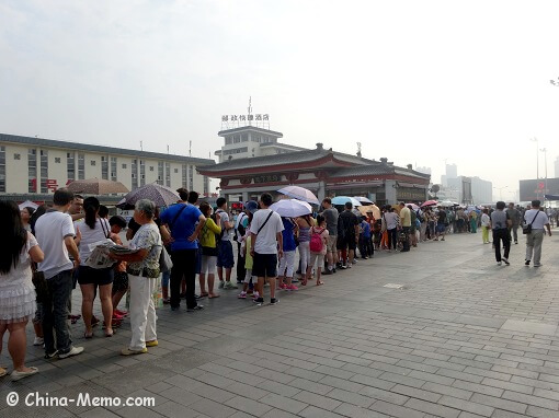 Queue at Xian Train Station for Bus to Terracotta Army