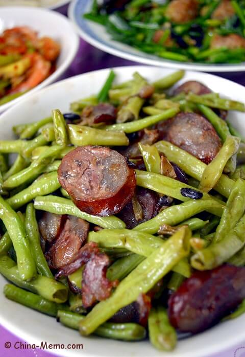 Chinese Green Beans Fried Sausages