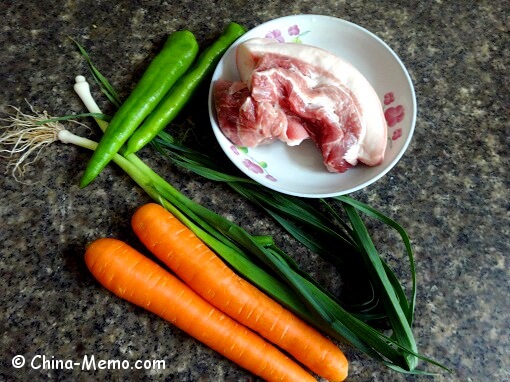 Chinese Twice Cooked Belly & Carrots Ingredients