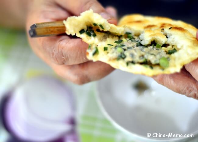 Chinese Breakfast Pork Chive Pancakes by Pressure Cooker.