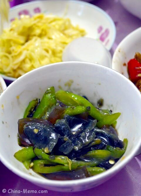 Chinese Century Egg & Green Chilli Cold Dish