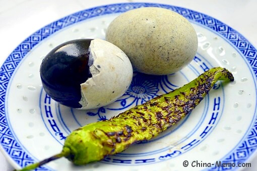 Chinese Century Egg & Green Chilli
