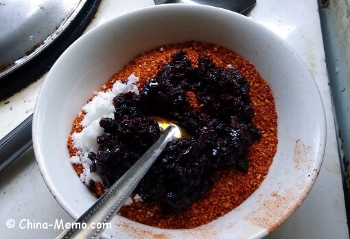 Chinese red chili with black bean paste