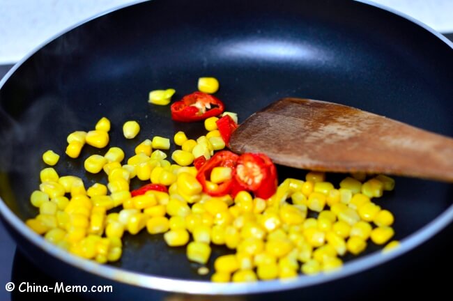 Fry Sweet Corns & Red Chili