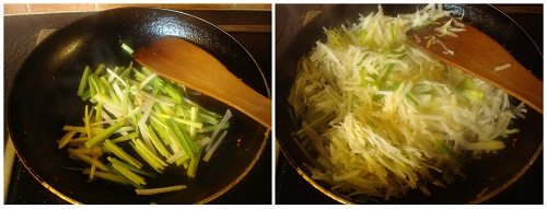 Chinese Cooking Leek & Potato.