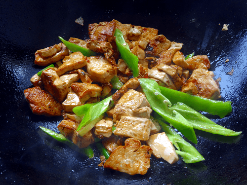 Chinese Cumin Tofu and Green Chillies