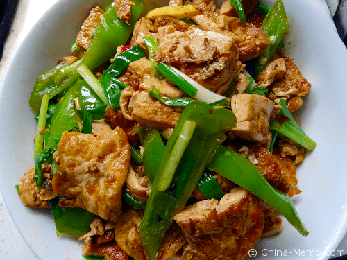 Chinese Cumin Tofu with Green Chillies