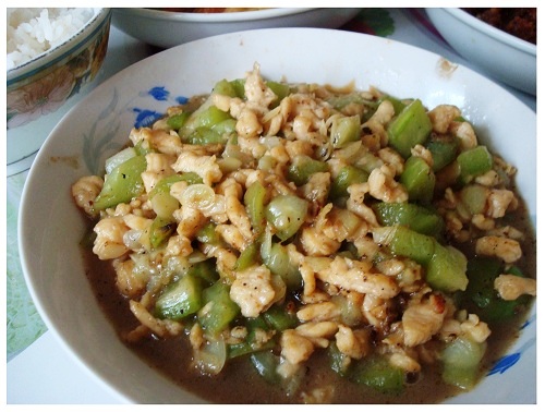 Chinese Daily Meal Pork Fried Vegetable.