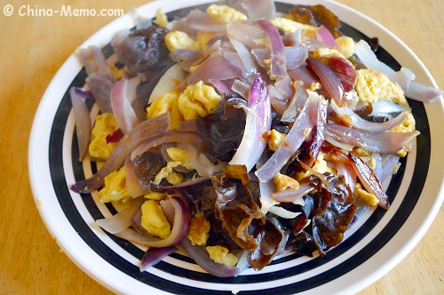 Chinese Egg Fried Onion & Wood Ear.