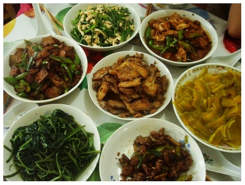 Chinese Family Daily Meal.