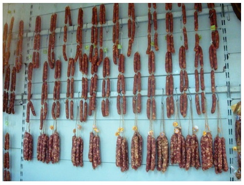 Chinese Food Hunan Cured Sausages.