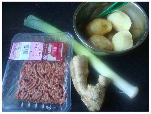 Chinese Potato Meat Ingredients.