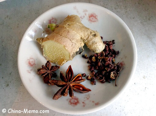 Ginger, Sichuan Pepper Corns & Start Anise