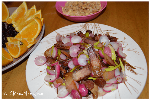 Chinese Hunan Preserved Pork  with Vegetable.