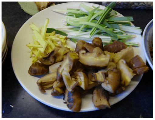 Chinese Ingredients Dry Mushroom Leek Ginger