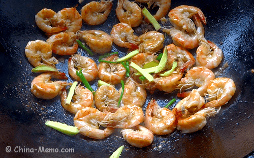 Chinese Jinga Shrimp Fry with Ginger