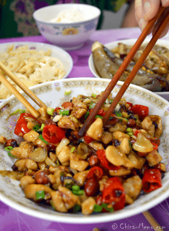 Authentic Chinese Kong Bao Chicken.