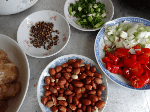 Chinese Home Cooking Kong Bao Chicken Ingredients.