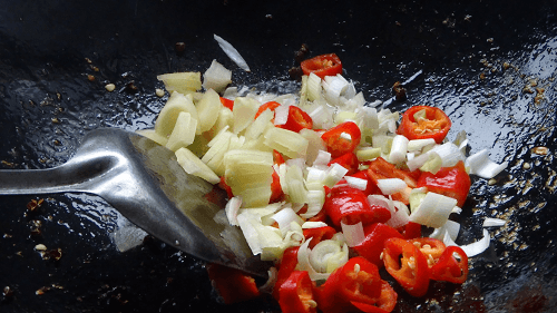 Chinese Kong Bao Chicken Ingredients Fry.