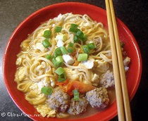 Egg Meatball Noodle Soup