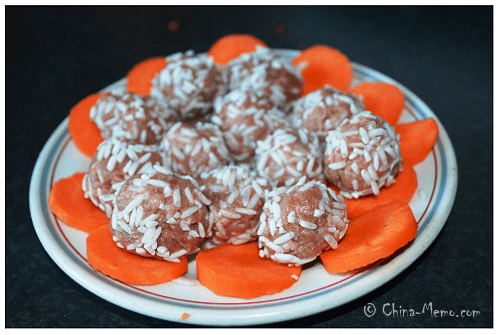 Chinese Meatballs with Rice.