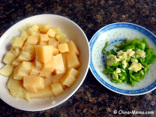 Chinese Rice Tofu and Green Chili