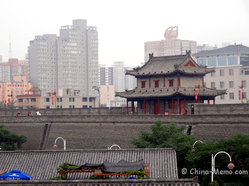 China Xian City Wall & Buildings