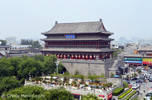 China Xi'an Drum Tower (View from Melody Hotel)