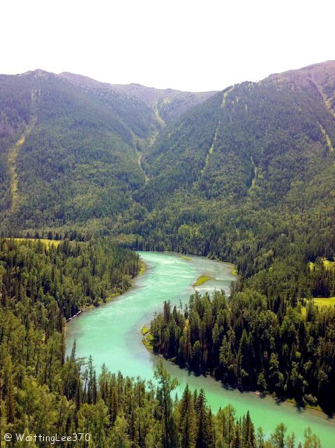 China Xinjiang Kanas Lake Moon Bay