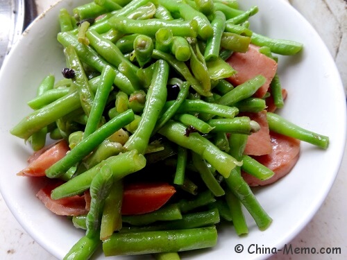 Chinese Beans Fried Hotdog Sausages