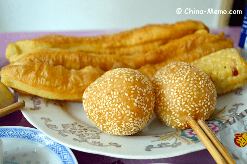 Chinese Breakfast Fried Dough Sticks & Rice Balls