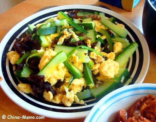 Chinese Egg Fried Cucumbers.