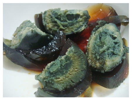 The preserved egg, also called Century egg