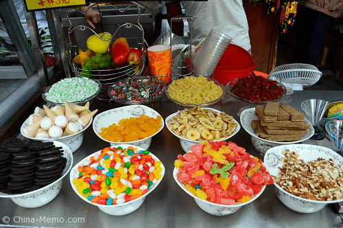 China Xian Muslim Street Food. Toppings for Frozen Yogurt.
