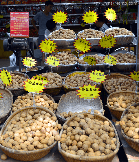 Xian Muslim Street Food. The Walnuts Stall.