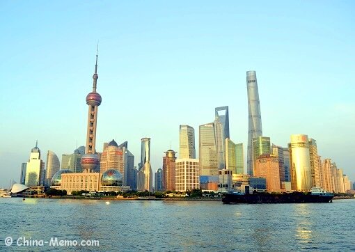 Shanghai Pudong Area view via the Bund.