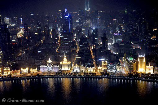 Shanghai Bund view from Shanghai TV Tower.