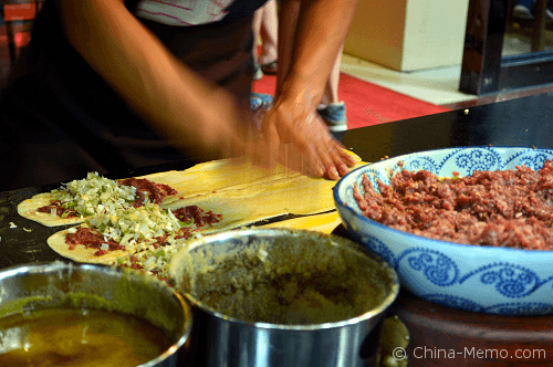 China Xian Muslim Street Food Lamb Pancake