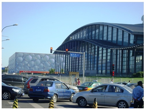 Beijing National Indoor Stadium and Water Cube.